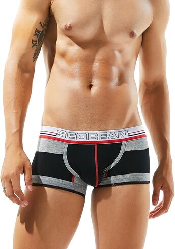 SEOBEAN Mens Low Rise Sexy Trunk Boxer Brief Underwear in Saudi Arabia