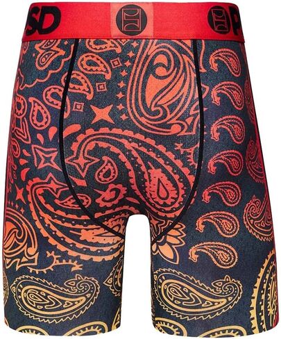 PSD Underwear Men's Boxer Briefs (Red/Fire Paisley/S) in Saudi Arabia