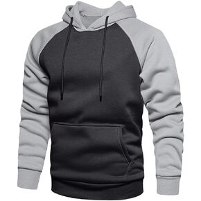 TOLOER Men's Hoodies Pullover Casual Solid Color Sports Outwear Sweatshirts