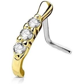 Nose Rings Stud L-Shaped Surgical Stainless Steel 20G Body Jewelry in Saudi Arabia