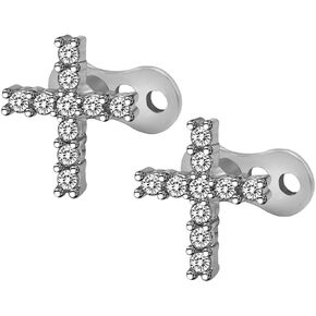 joyMerit Titanium Steel Crystal Dermal Anchor Top Base - Cross in Saudi Arabia