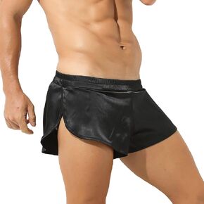 Men's Athletic Supporters Silky Jockstrap Boxers Lightweight Active Shorts Large Side Split Satin Boxers in Saudi Arabia