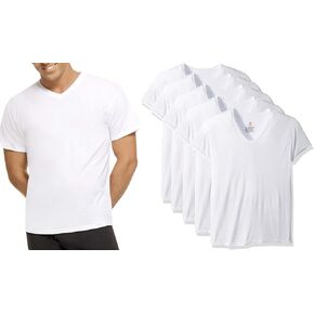 Hanes Men's Comfort Blend 6-Pack V-Neck T-Shirts (White in Saudi Arabia