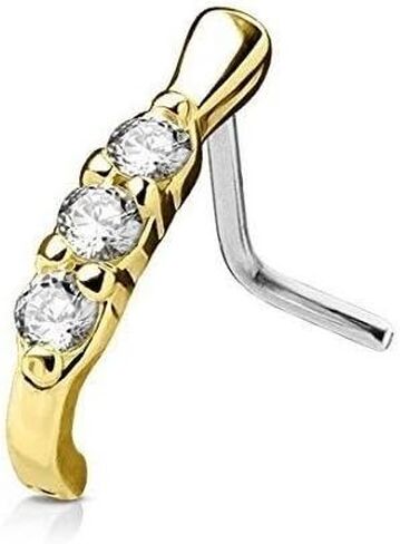 Nose Rings Stud L-Shaped Surgical Stainless Steel 20G Body Jewelry in Saudi Arabia
