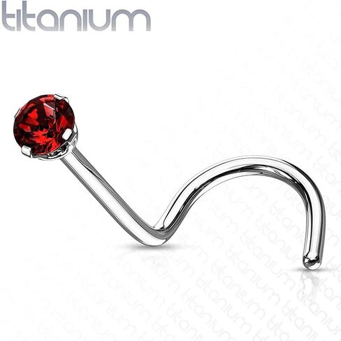 Nose Screw with Prong CZ Titanium Nose Rings in Saudi Arabia