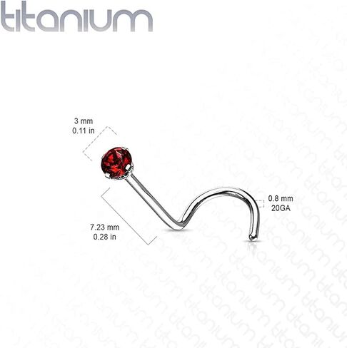 Nose Screw with Prong CZ Titanium Nose Rings in Saudi Arabia