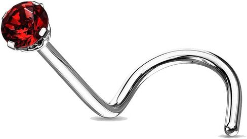 Nose Screw with Prong CZ Titanium Nose Rings in Saudi Arabia