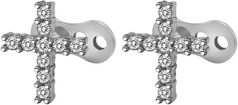 joyMerit Titanium Steel Crystal Dermal Anchor Top Base - Cross in Saudi Arabia
