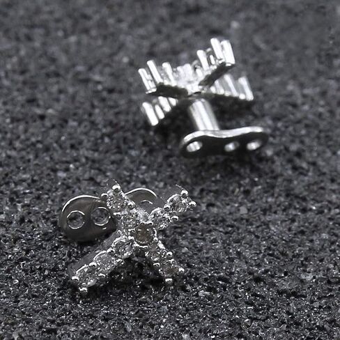 joyMerit Titanium Steel Crystal Dermal Anchor Top Base - Cross in Saudi Arabia