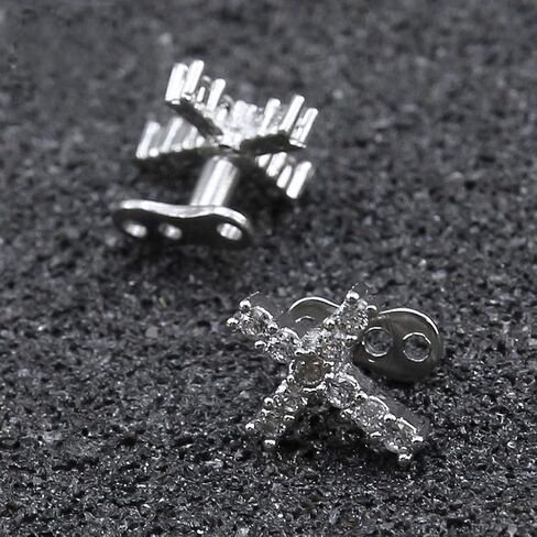 joyMerit Titanium Steel Crystal Dermal Anchor Top Base - Cross in Saudi Arabia