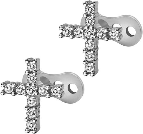 joyMerit Titanium Steel Crystal Dermal Anchor Top Base - Cross in Saudi Arabia