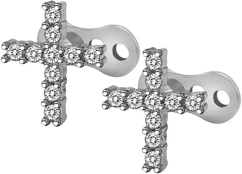 joyMerit Titanium Steel Crystal Dermal Anchor Top Base - Cross in Saudi Arabia