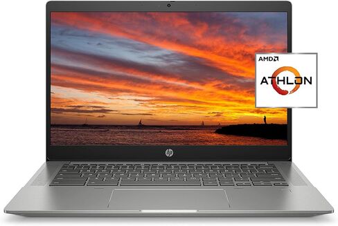 HP Chromebook 14" Laptop, AMD Athlon Silver 3050C, 4 GB RAM, 64 GB eMMC Storage, IPS Touchscreen, Chrome OS(14b-na0010nr) (Renewed) in Saudi Arabia