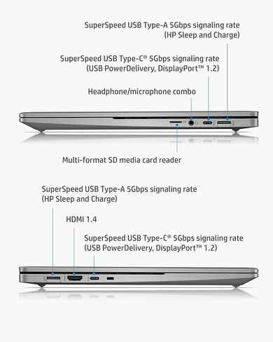 HP Chromebook 14" Laptop, AMD Athlon Silver 3050C, 4 GB RAM, 64 GB eMMC Storage, IPS Touchscreen, Chrome OS(14b-na0010nr) (Renewed) in Saudi Arabia