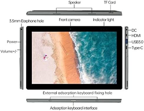 كمبيوتر محمول ALLDOCUBE iWORK20 2 في 1، كمبيوتر لوحي مع لوحة مفاتيح (وقلم ستايلس)، كمبيوتر لوحي Windows 10.1 بوصة، وحدة المعالجة المركزية Intel N4020، ذاكرة وصول عشوائي 4 جيجابايت/ذاكرة وصول عشوائي 128 جيجابايت، Windows 10، نوع C، دعم HDMI، كمبيوتر محمول  in Kuwait