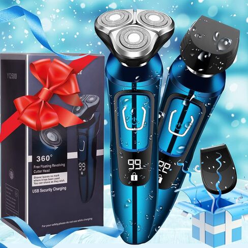 Viatia Electric Razor for Men,Electric Shavers for Men Cordless Rechargeable, Wet/Dry Mens Shaver Electric Razor for Men,Waterproof 3D Rotary Mens Razor for Shaving Gifts for Dad, Husband Boyfriend in Saudi Arabia
