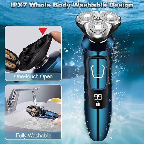 Viatia Electric Razor for Men,Electric Shavers for Men Cordless Rechargeable, Wet/Dry Mens Shaver Electric Razor for Men,Waterproof 3D Rotary Mens Razor for Shaving Gifts for Dad, Husband Boyfriend in Saudi Arabia