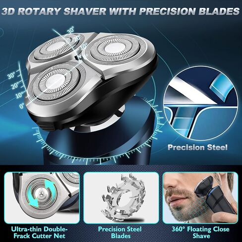Viatia Electric Razor for Men,Electric Shavers for Men Cordless Rechargeable, Wet/Dry Mens Shaver Electric Razor for Men,Waterproof 3D Rotary Mens Razor for Shaving Gifts for Dad, Husband Boyfriend in Saudi Arabia