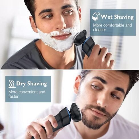 Viatia Electric Razor for Men,Electric Shavers for Men Cordless Rechargeable, Wet/Dry Mens Shaver Electric Razor for Men,Waterproof 3D Rotary Mens Razor for Shaving Gifts for Dad, Husband Boyfriend in Saudi Arabia