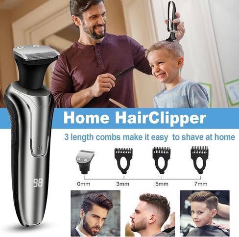 Electric Razor for Men,Electric Shavers for Men IPX7 Waterproof Mens Shaver Rechargeable with Beard Trimmer, 4 in 1 3D Rotary Mens Razor Shaver Kit Cordless Shaving Machines for Husband Father Gift in Saudi Arabia
