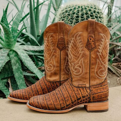 Soto Boots Mens American Gator Belly Print Boots H50035 in Saudi Arabia