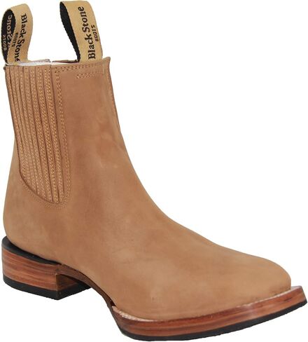 The Western Shops Men’s Short Ankle Square Toe Genuine Leather Cowboy Boot in Saudi Arabia