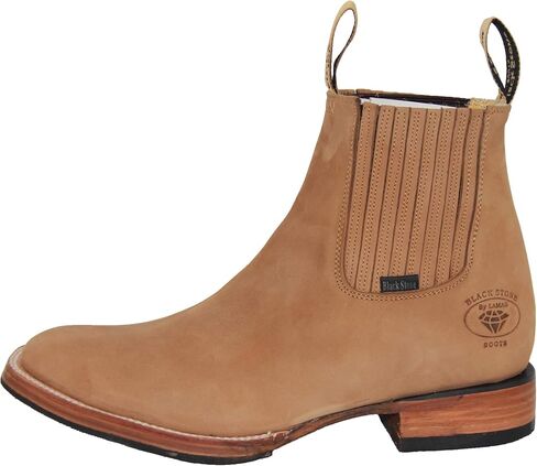 The Western Shops Men’s Short Ankle Square Toe Genuine Leather Cowboy Boot in Saudi Arabia