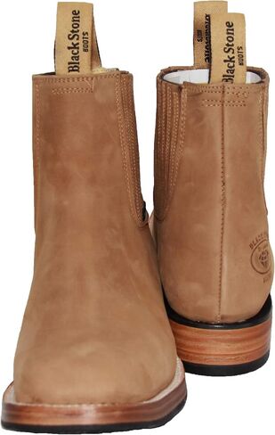 The Western Shops Men’s Short Ankle Square Toe Genuine Leather Cowboy Boot in Saudi Arabia