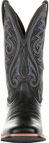 Men's Vintage Pull-On Big Wide Toe Western Cowboy Boots,Mid-Cylinder Embroidered Combat Rider Boots in Kuwait