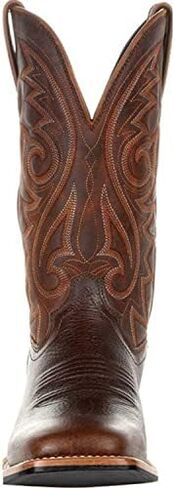 Men's Vintage Pull-On Big Wide Toe Western Cowboy Boots,Mid-Cylinder Embroidered Combat Rider Boots in Kuwait