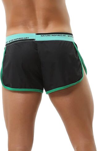 SEOBEAN Mens Low Rise Boxer Lounge Sport Split Trunks Shorts 220503 in Saudi Arabia
