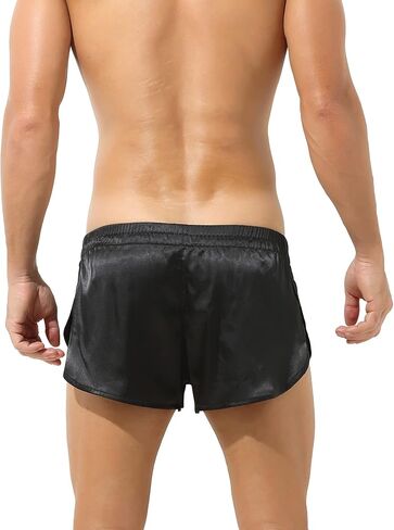Men's Athletic Supporters Silky Jockstrap Boxers Lightweight Active Shorts Large Side Split Satin Boxers in Kuwait