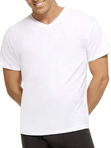 Hanes Men's Comfort Blend 6-Pack V-Neck T-Shirts (White in Saudi Arabia