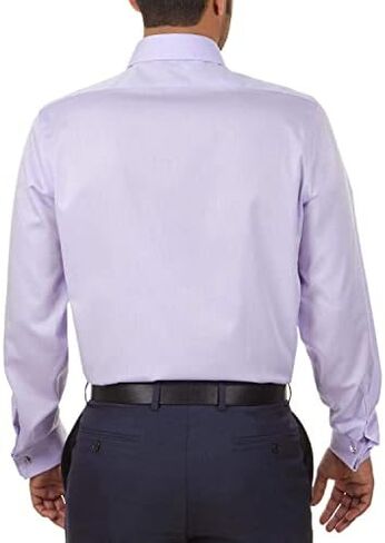 Calvin Klein Men's Dress Shirt Slim Fit Non Iron Herringbone French Cuff in Kuwait