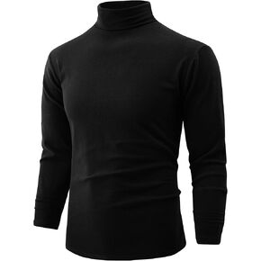 Aixdir Mens Turtleneck Sweater Casual Slim Fit Basic Tops Knitted Turtle Neck Pullover Tops T-Shirt in Saudi Arabia
