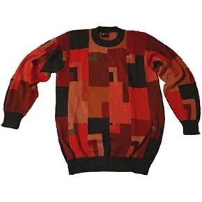 Alpakaandmore Men's Sweater 100% Baby Alpaca Wool Entarsia Jumper in Saudi Arabia