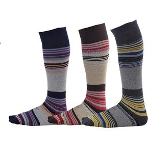 Pierre Henry Over the Calf Socks for Men (3 pairs) | Cotton Over the Calf Dress Socks | Long Socks Designed to Stay up 12+ hr