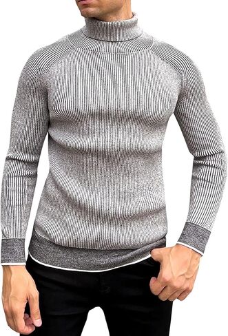 BISUPER Men's Quarter Zip Sweater Ribbed Kint Mockneck Slim Fit Pullover Jumper in Saudi Arabia