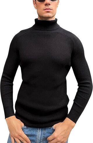 BISUPER Men's Quarter Zip Sweater Ribbed Kint Mockneck Slim Fit Pullover Jumper in Saudi Arabia
