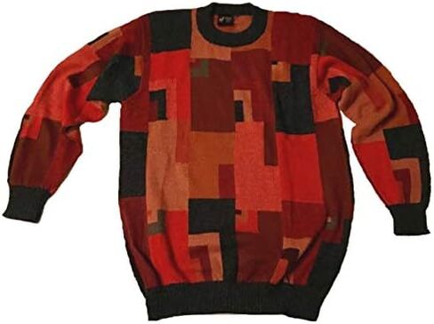 Alpakaandmore Men's Sweater 100% Baby Alpaca Wool Entarsia Jumper in Saudi Arabia
