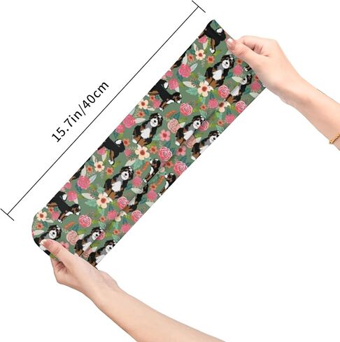جوارب رياضية للرجال من AOTOSE Bernedoodle Floral Cute Dog Florals Green Men's Athletic Ankle Socks, أسود, One Size in Kuwait