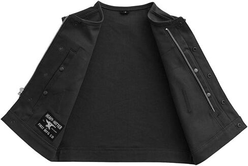 Mens Motorcycle Tan Saddle Color Lowside Style 3" Shorter Heavy Hitter Raw Canvas Unlined Vest in Saudi Arabia