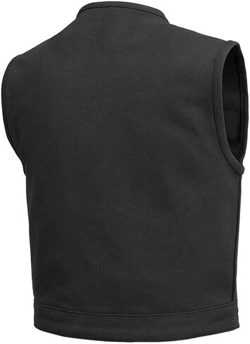Mens Motorcycle Tan Saddle Color Lowside Style 3" Shorter Heavy Hitter Raw Canvas Unlined Vest in Saudi Arabia
