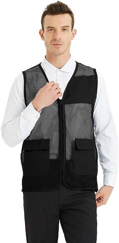TOPTIE Adult Mesh Vest Zipper Supermarket Team Volunteer Uniform Vest in Saudi Arabia