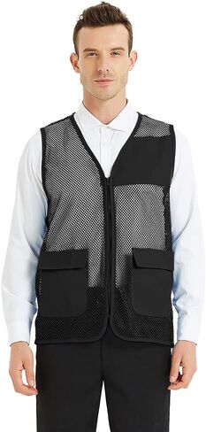 TOPTIE Adult Mesh Vest Zipper Supermarket Team Volunteer Uniform Vest in Saudi Arabia