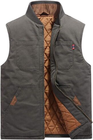 ZENTHACE Men's Quilted Lined Washed Vest Winter Outwear Sleeveless Jacket in Saudi Arabia