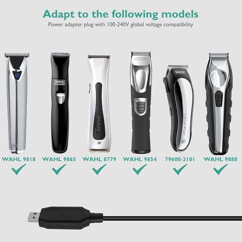 for Wahl Charger Cord, Lnauy Adapter Compatible with Wahl 9818L 9818 9888L 9854L 9876L Groomer Clipper S004mu0400090 9854-600 97581-405 9867-300 79600-2101 Replacement 4V Power Supply in Saudi Arabia