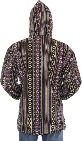 Sunshine Joy Woven Baja Style Pullover Hoodie Hooded Jacket in Saudi Arabia