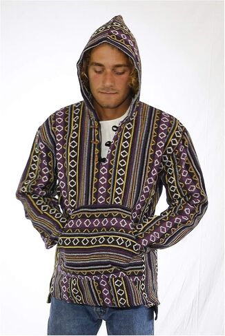 Sunshine Joy Woven Baja Style Pullover Hoodie Hooded Jacket in Saudi Arabia