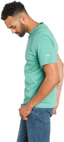 Ably Tourist Men's Cotton Pocket-Less T-Shirt | Repels Liquids, Stains, and Odors in Kuwait